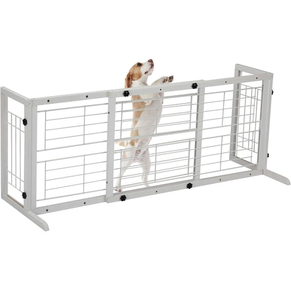 SimpleLivng 38-67" Freestanding Adjustable Dog Gate, No Drilling, White