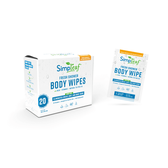 Simpleaf Body Shower Wipes | Extra Large Individually Packed Wipes