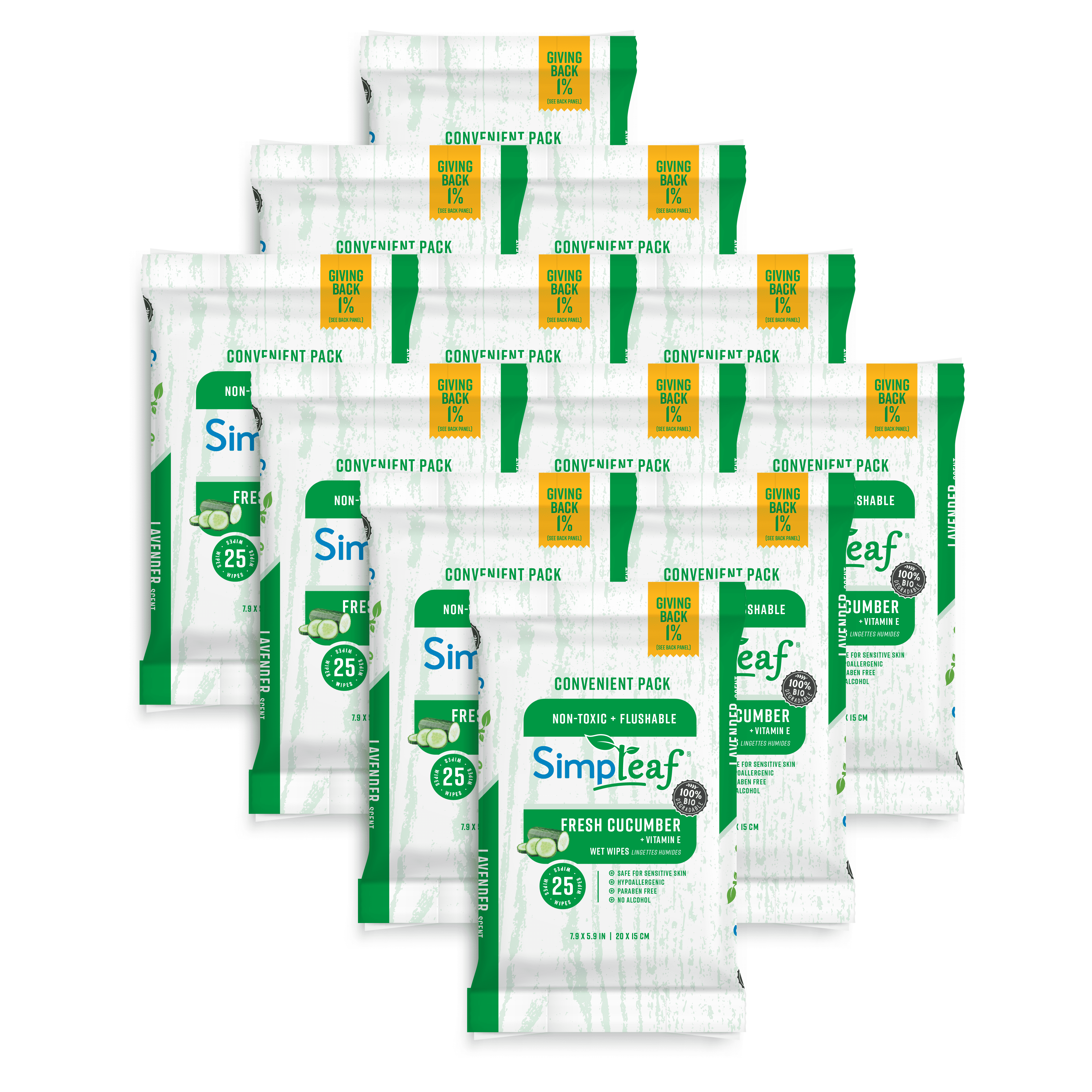 Simpleaf Flushable Wet Wipes | Eco- Friendly, Paraben & Alcohol Free