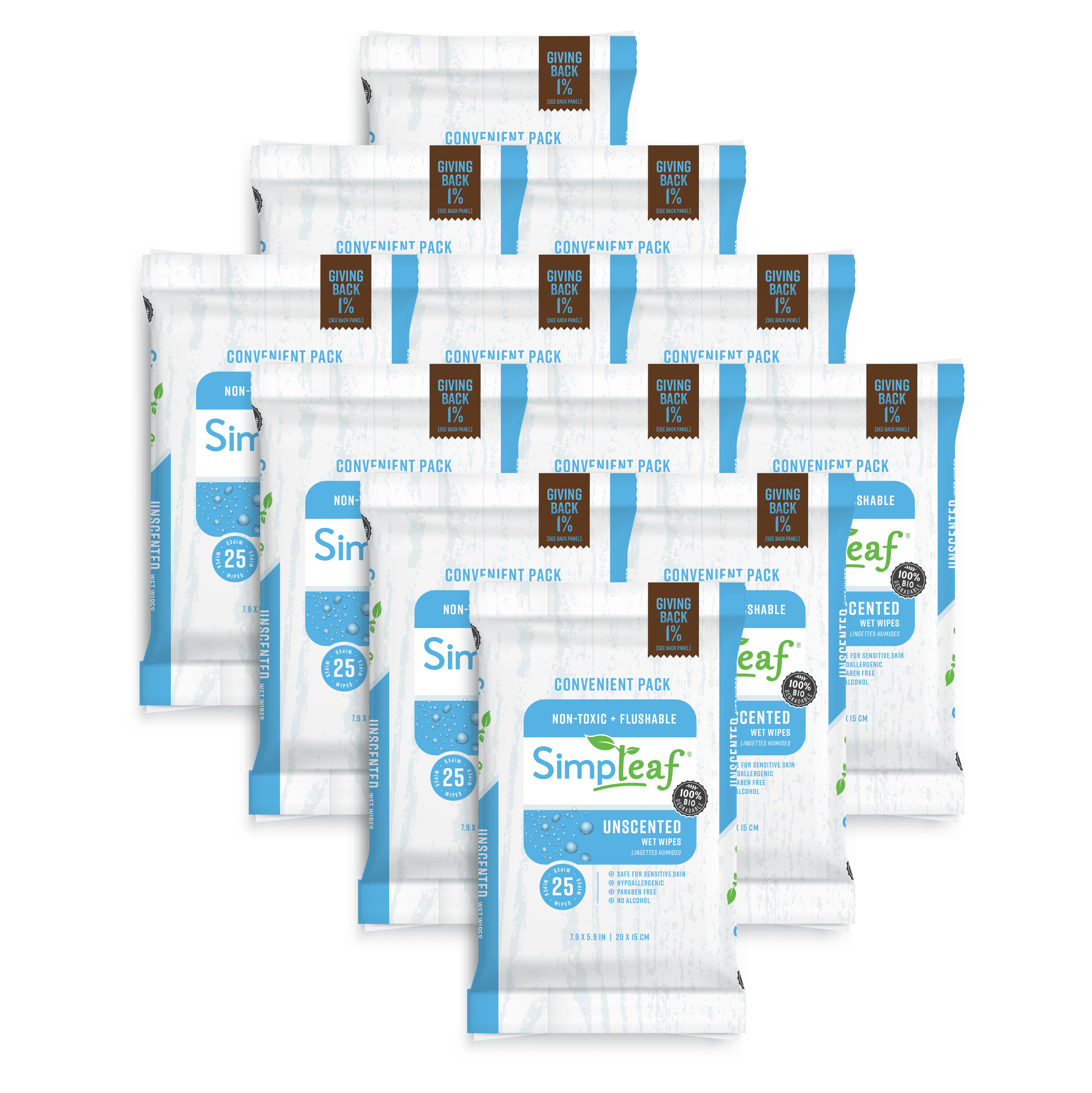 Simpleaf Flushable Wet Wipes Eco Friendly, Paraben & Alcohol Free