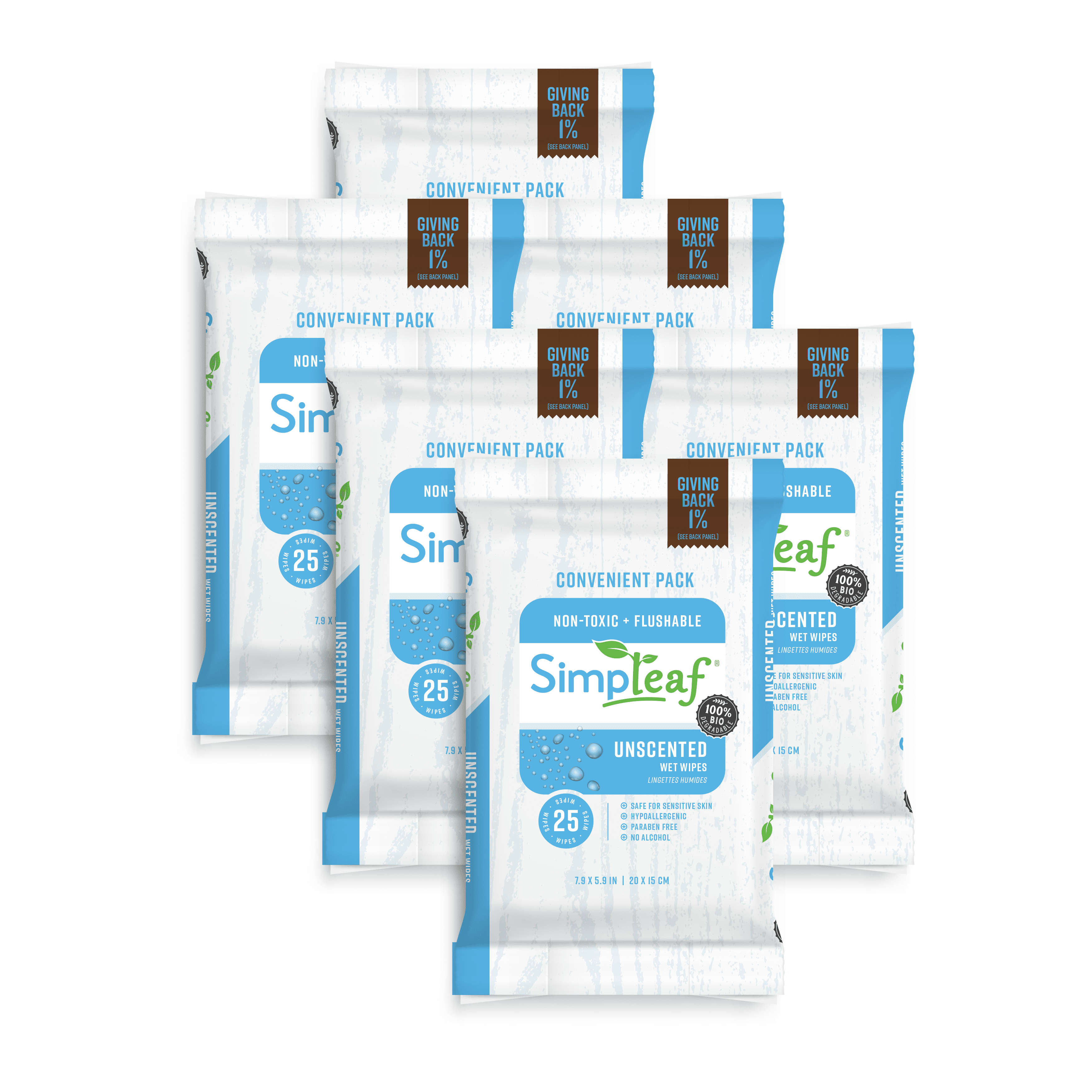 Simpleaf Flushable Wet Wipes Eco Friendly Paraben Alcohol Free