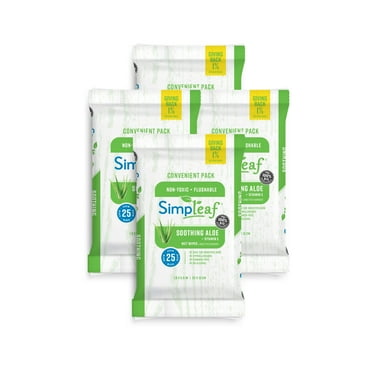 Simpleaf Flushable Wet Wipes | Paraben & Alcohol Free | Safe for Sensitive Skin | Soothing Aloe Vera & Vitamin E Formula | (25-Count) 4 Pack…