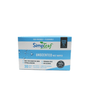 Simpleaf Unscented Flushable Single Pack Wet Wipes | Eco- Friendly, Paraben & Alcohol Free | Hypoallergenic & Safe for Sensitive Skin | Travel Size | 30 Count