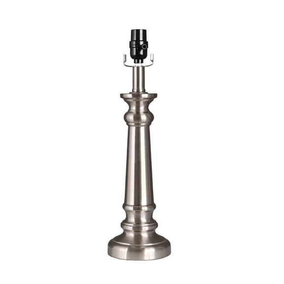Simplee Adesso 18.5" Height Metal Material Brushed Nickel Finish Table Lamp Base, Transitional Design, Office and Dorm