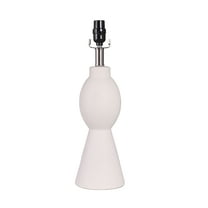 (2 pack) Simplee Adesso 18.5" Height White Ceramic Material Table Lamp Base, Modern Design, Livingroom, Bedroom