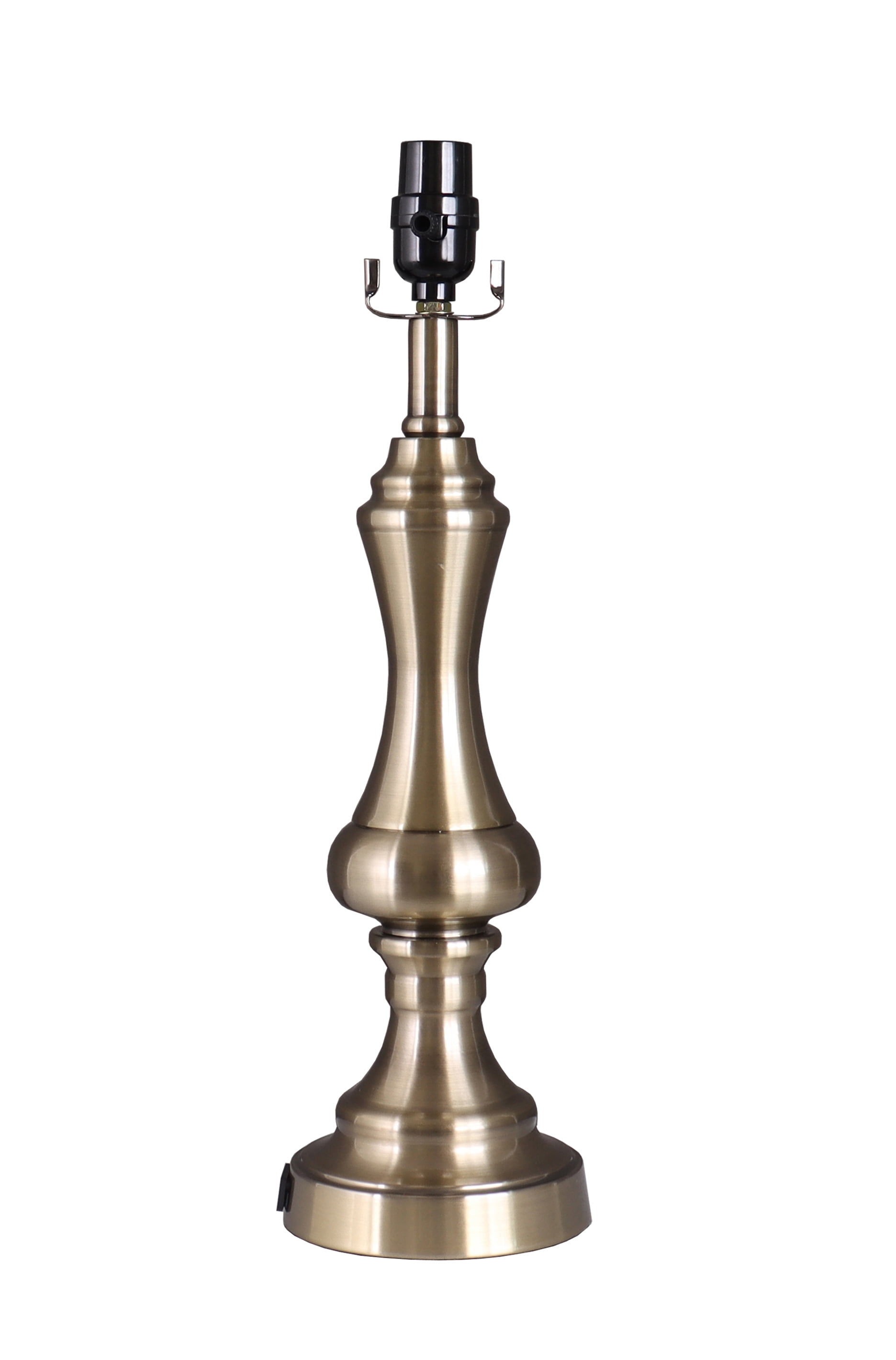 Simplee Adesso 18.75 in Height Brass Finish Metal Material Table Lamp Base with AC Outlet, Transitional Design, Ideal for Office and Dorm