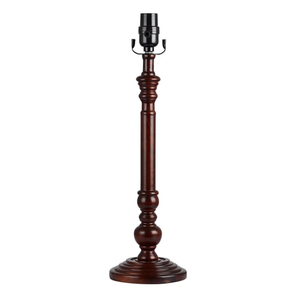 Simplee Adesso 19-Inch Wood Candlestick Lamp Base with Walnut Finish