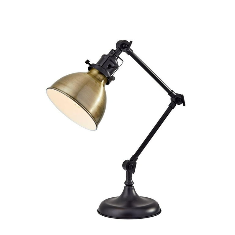 Simplee Adesso Alden Desk Lamp, Antique Bronze with Brass Accents