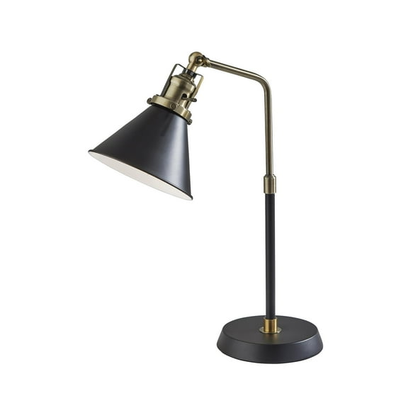 Simplee Adesso Arthur Desk Lamp Black & Antique Brass Metal