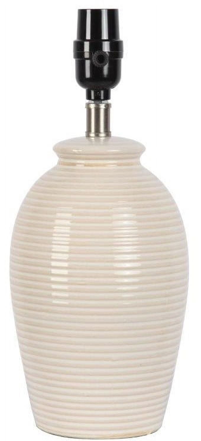 Simplee Adesso 12.5" Height Beige Ceramic Material Accent Lamp Base, Transitional Design, Ideal for Office and Dorm