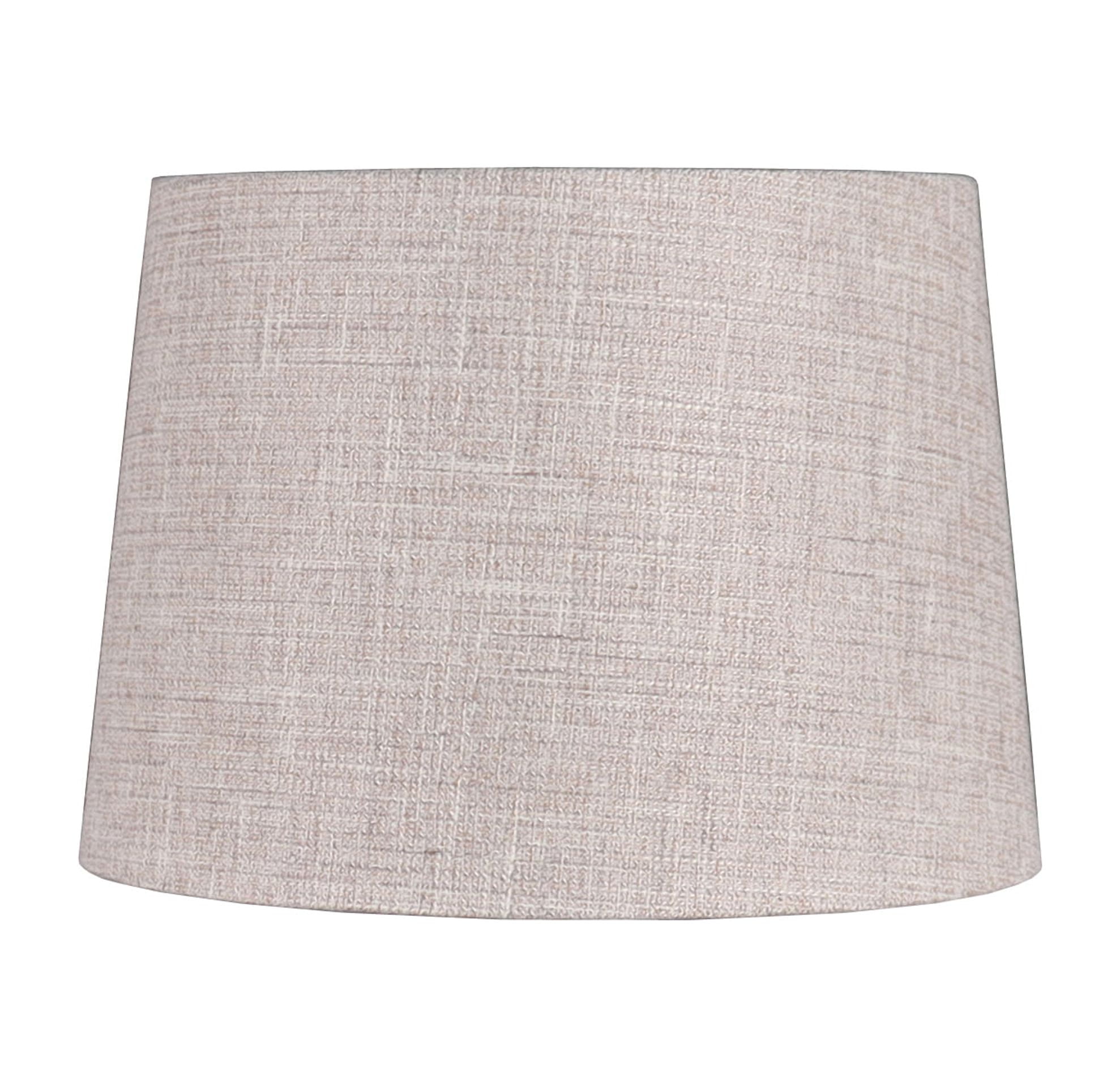 Simplee Adesso Beige Fabric Uno Modified Drum Lamp Shade, 10"H x 14"D, Transitional Styling, Ideal for Office and Dorm