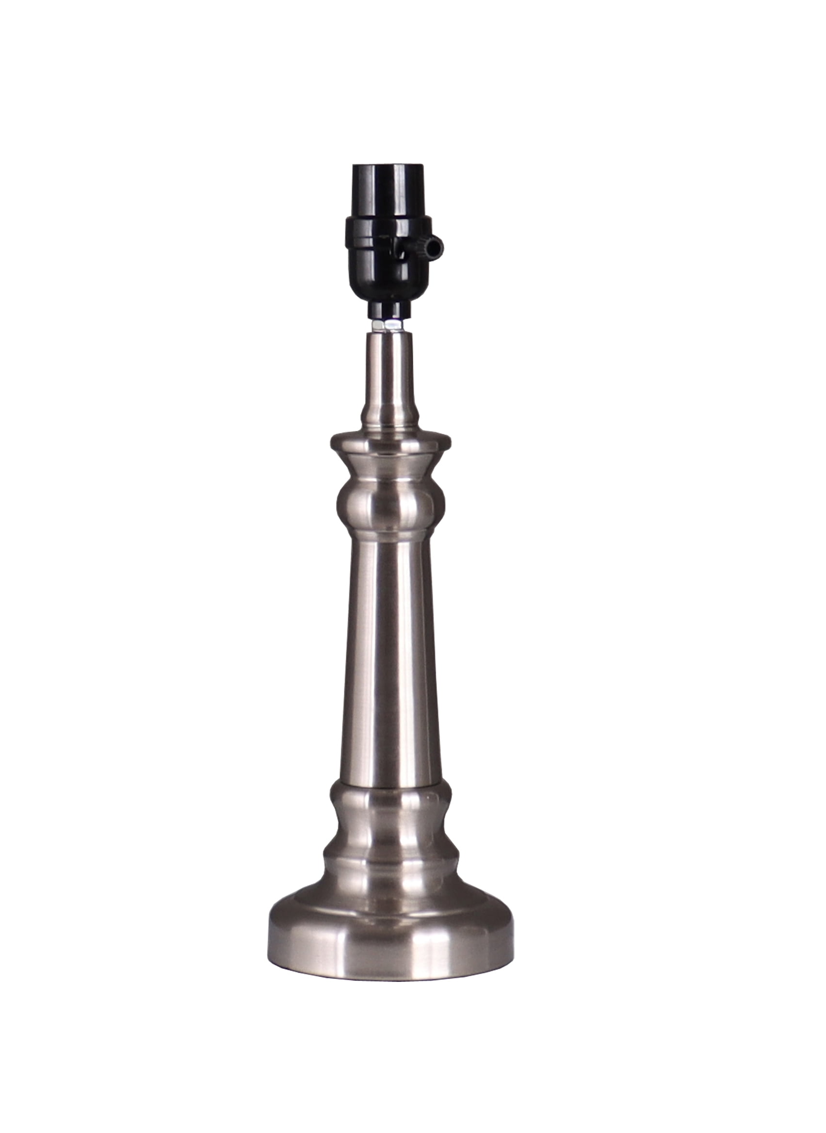 Simplee Adesso Brushed Nickel Finish Metal Table Lamp Base, 14"H, Transitional, Adult Use, Dorm Room