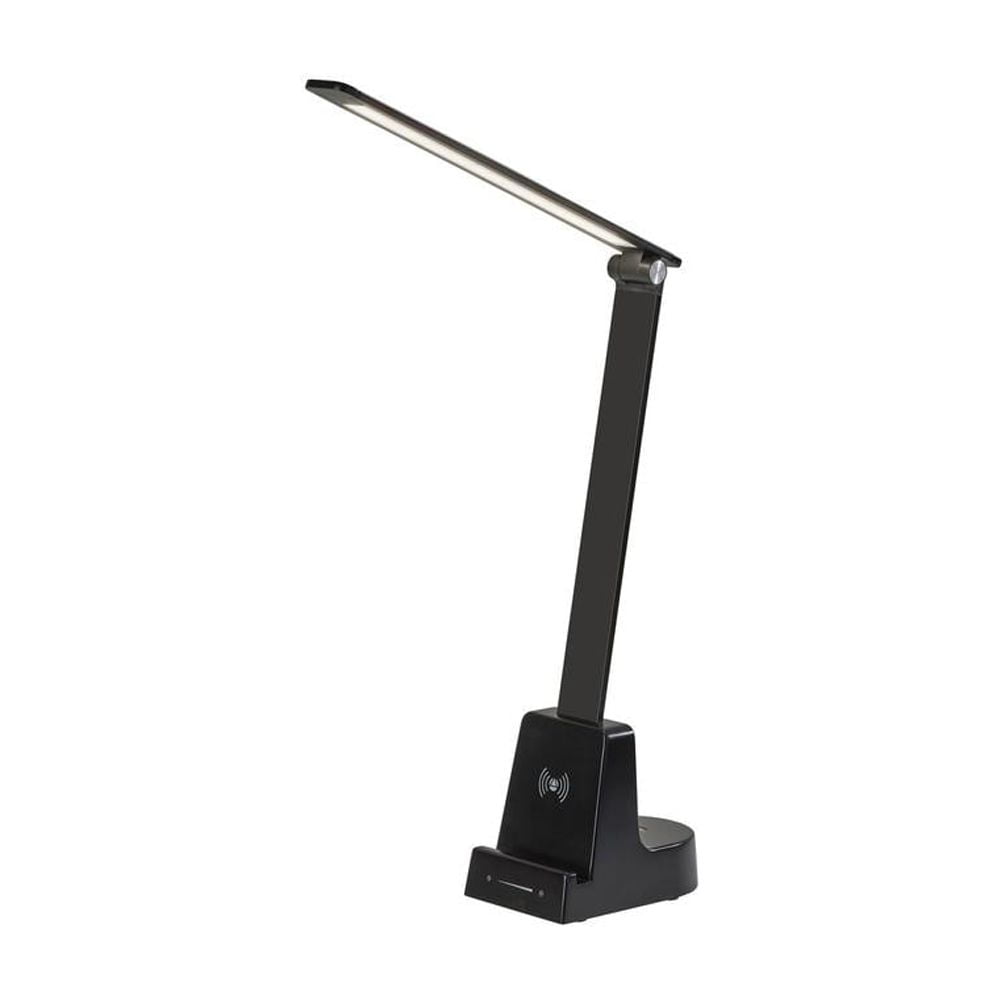 Matte Black Adjustable LED Desk Lamp with Wireless Charging