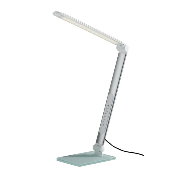 Simplee Adesso Douglas LED Multi-Function Desk Lamp, Matte Silver