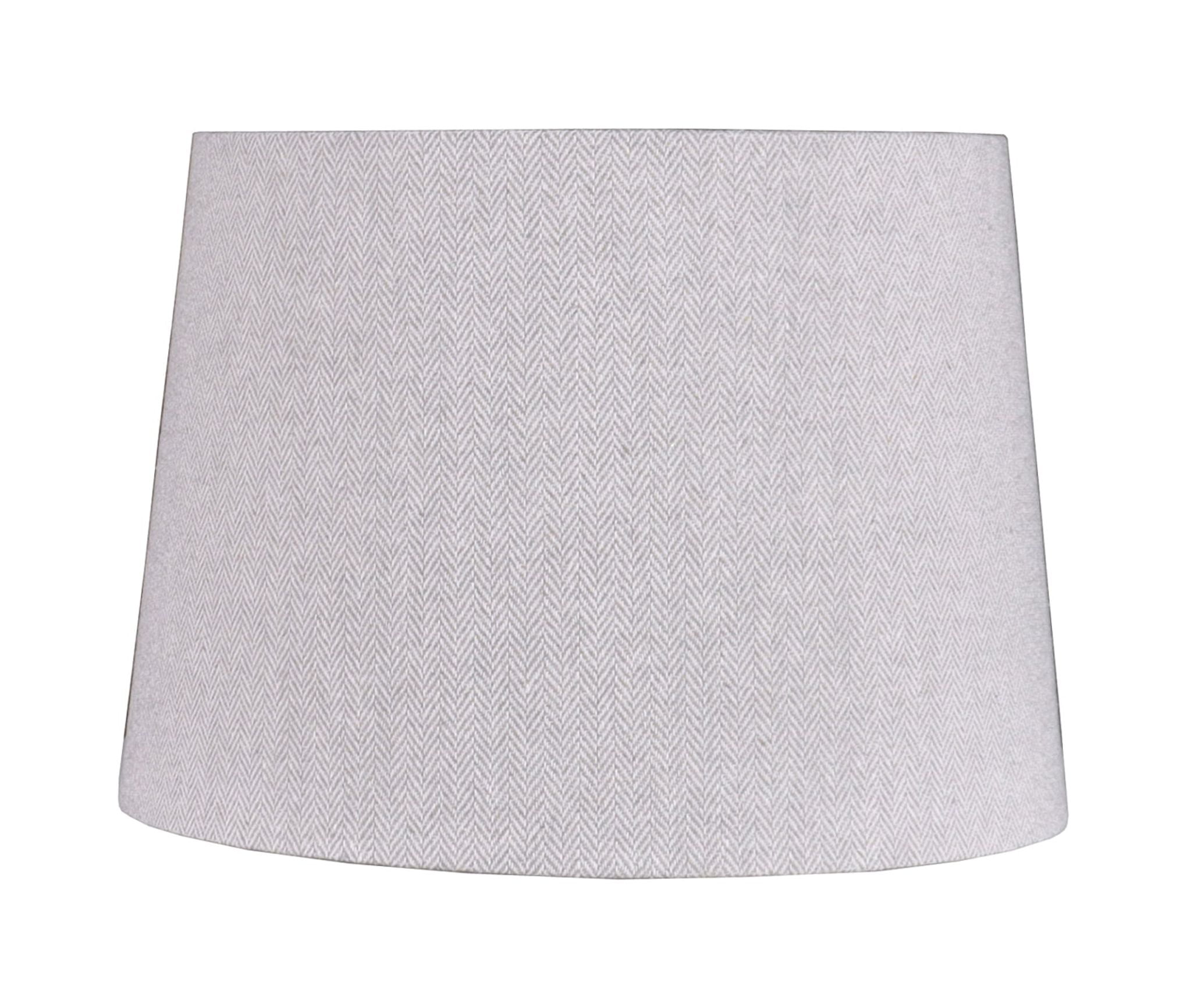 Simplee Adesso Gray Fabric Modified Drum Shape Lamp Shade, 10"H x 14"D, Transitional Design, Ideal for Office, Dorm or any Room