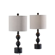 Simplee Adesso Julius 23.38" USB-A/C & AC Power Black Lamps Table Lamp 2 Count