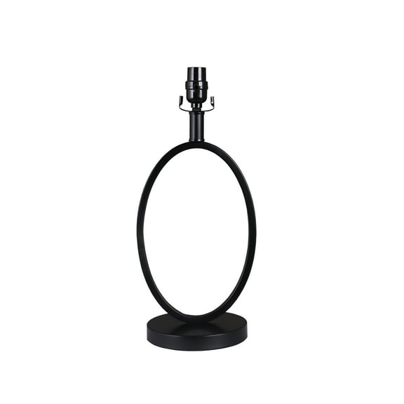 Simplee Adesso Modern Open Circle Black Finish Metal Table Lamp Base, 19"H, Modern, Adult Use
