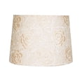 thumbnail interactive-video image 1 of Simplee Adesso Rose Embroidery White Fabric Uno Lamp Shade, 10"H x 14"D, Classic, Adult Use, Dorm Room, 1 of 8