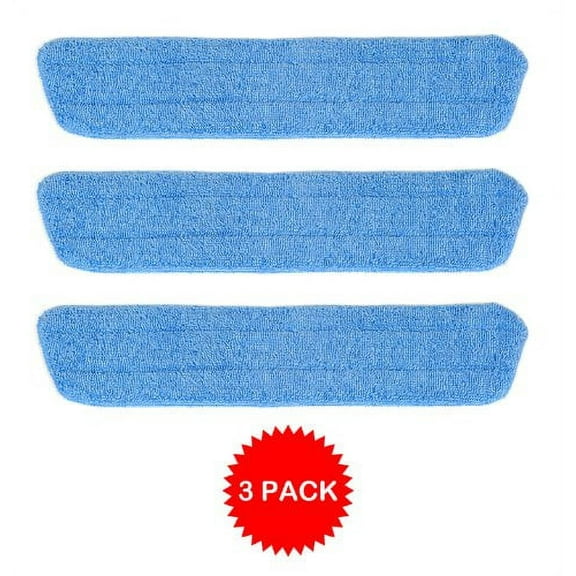 Simplee Cleen Household Swivel Mop Microfiber Damp Scrub Wet Pad (3 Pack)