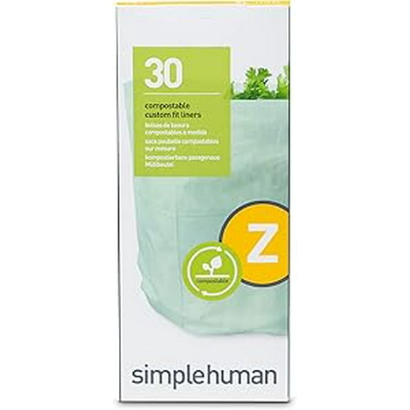 Simplehuman code Z compostable custom fit liners, pack of 30