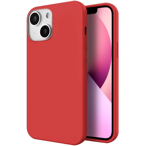 Simplemade Liquid Air Soft Silicone 2.5mm Back Cover Case With Microfiber Lining For For Iphone 14 Plus 6.7 - Red