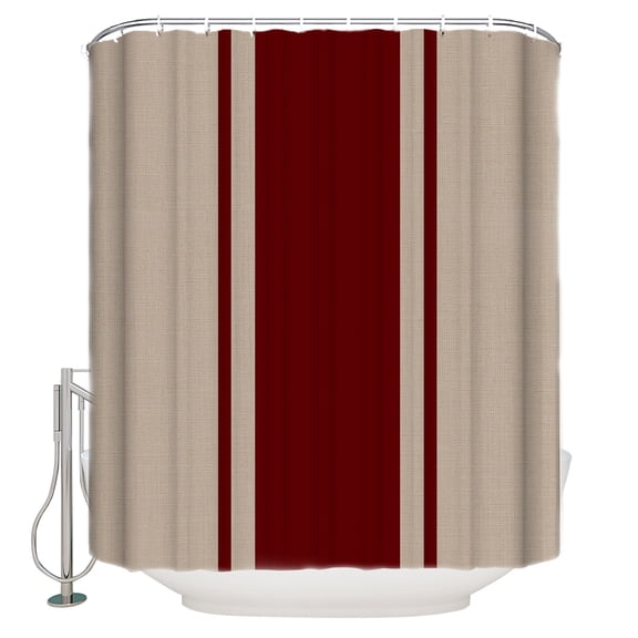 Simpler Red Line Bathroom Shower Curtains with 12 Hooks Polyester Waterproof Shower Curtain for Stalls and Bathtubs Farmhouse Red Striped Abstract Decorative Bathroom Privacy Curtain 72x78 Inches