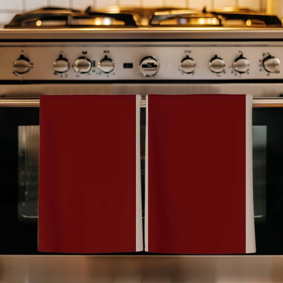 Simpler Red Line Kitchen Towels Set of 1, Farmhouse Red Striped Abstract Absorbent Dish Towels for Kitchen, Microfiber Hand Towel, Quick Drying Tea Towel for Cleaning Decorative Dishcloths