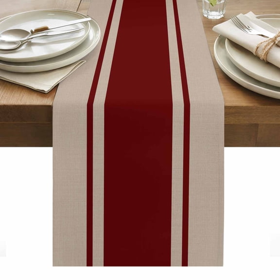 Simpler Red Line Table Runner Farmhouse Red Striped Abstract Tablerunners 18 x 72 Inch, Table Decorations Tabletop Scarf for Summer Gathering Holiday Farmhouse Kitchen Dining Decor