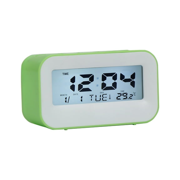 Mouliraty Simples Display Alarm Clock Student Wake-up Alarm Clock Electronic Clock White Backlight Perpetual Calendar Alarm Clock