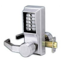 Simplex  2.75 in. Backset Right Hand Mechanical Pushbutton Lever Lock Combination & Passage - Satin Chrome