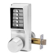 Simplex 103126D 2.75 in. Mechanical Pushbutton Knob Lock Combination Passage with Backset, Satin Chrome
