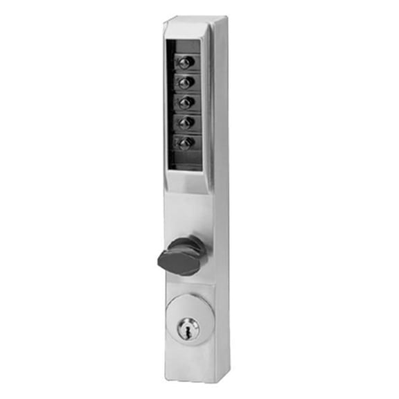 Simplex 3002-26D Narrow Stile Pushbutton Lock with Thumbturn with Key Override - Aluminium