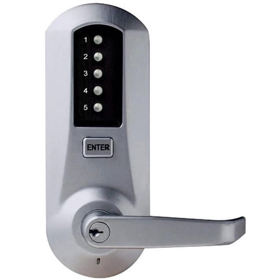 Simplex 5010MWL-26D Pushbutton Lever Lock with Medeco Core Override - Satin Chrome