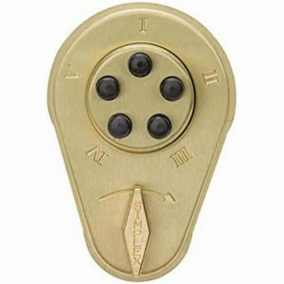 Simplex 9020000-04 Auxiliary Lock with Thumbturn 1 in. Deadbolt - Satin Brass Powder Paint