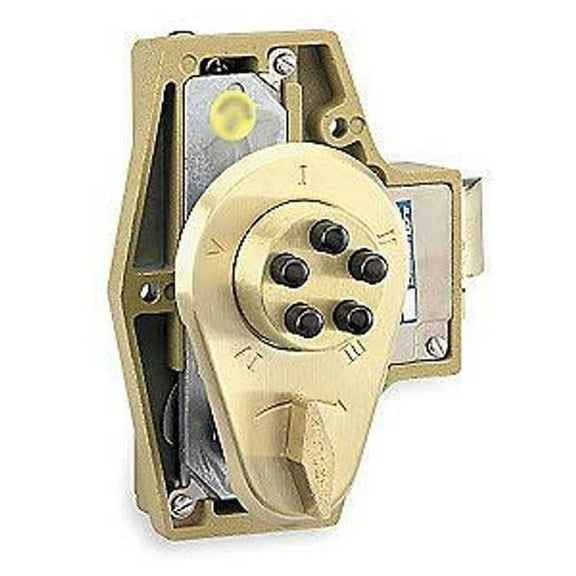 Simplex 9200000-04 Keyless Spring Latch Lock with No holdback - Satin Brass