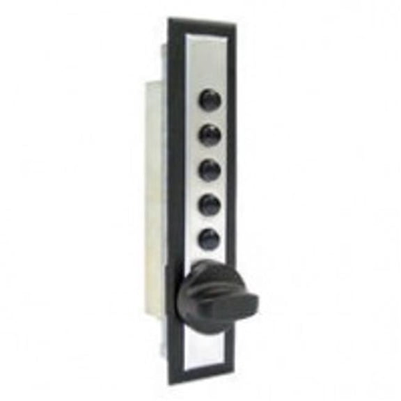 Simplex 9600 Series Pushbutton Cabinet Keyless Cabinet Lock with Wood Cabinetry & Manually Re-Locking without Key Override - Satin Chrome Finish
