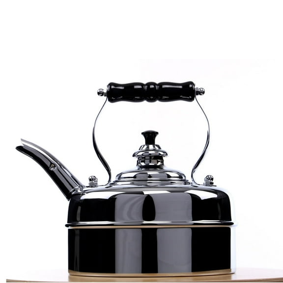 Newey & Bloomer Kensington No. 3 Tea Kettle, 1.9 Qt. - Solid Copper with Beechwood Handle Kitchen Essentials, Vintage-Inspired Boiler with Whistling Lid - Gas & Electric Stovetop Compatibility