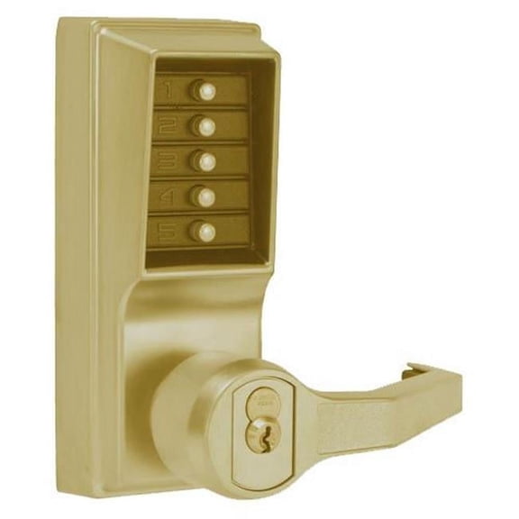 Simplex LL1021C-05 Pushbutton Lever Lock Prepped for Corbin Core Override - Antique Brass