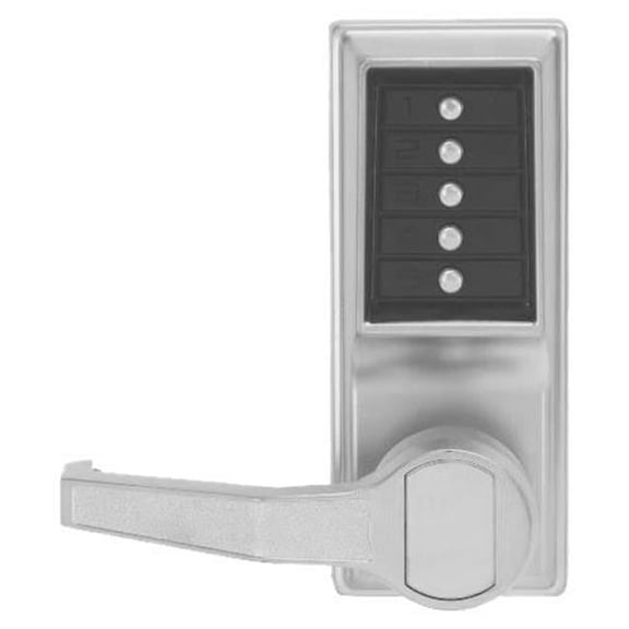 Simplex LR1012-26D Pushbutton Lever Lock with No Key Override - Satin Chrome