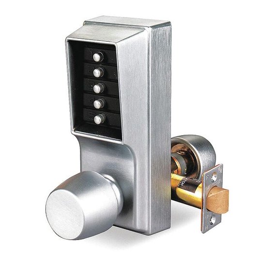 Simplex Push Button Lock,Entry,Satin Chrome 101226D41