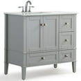 thumbnail image 1 of Simpli Chelsea 36" Quartz Faux Marble Top Vanity Left Offset in Smoke Gray, 1 of 9
