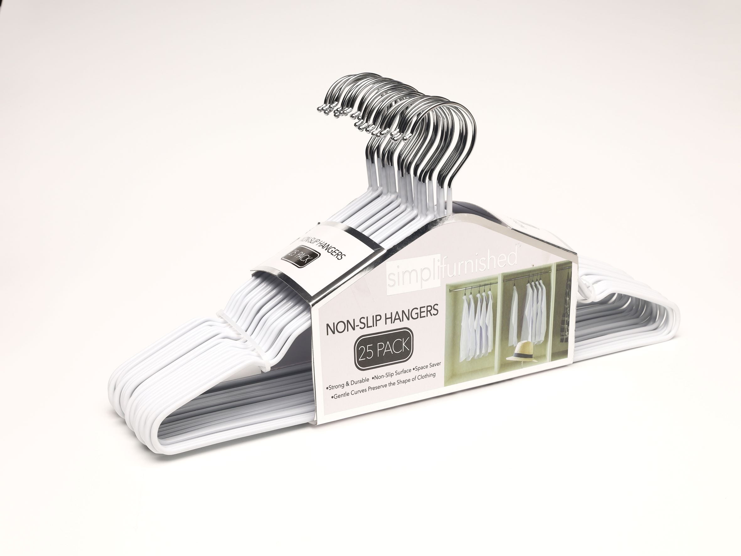 Simpli Furnished LLC 120 Pack Metal Hangers NonSlip Hangers with