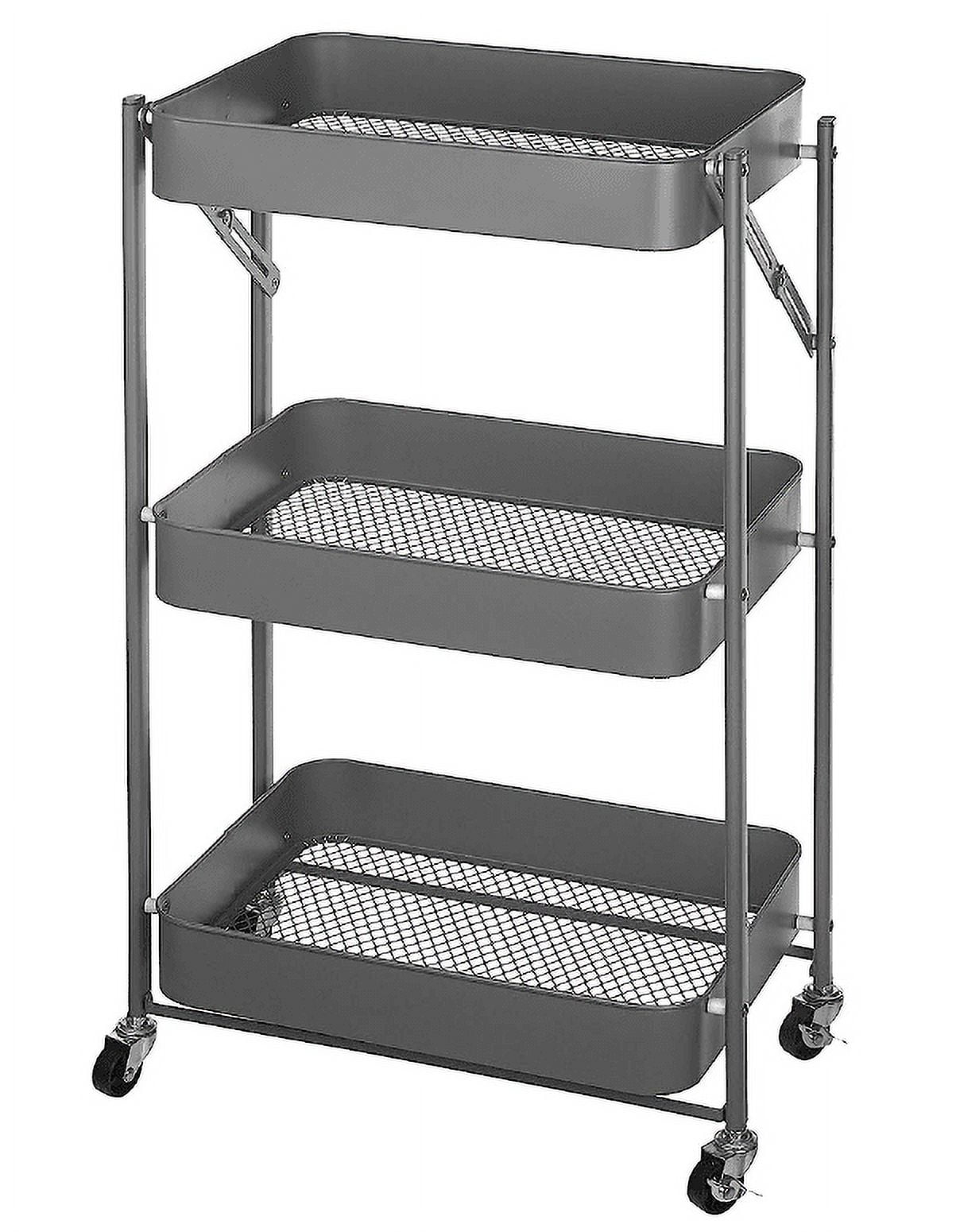 3 popular Tier Mesh Utility Cart, Rolling Organization Cart Black