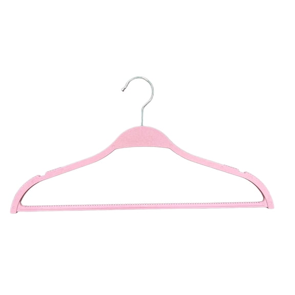 Simpli Furnished Non-Slip Hangers for Clothes, Recycled Plastic Hangers with 360° Rotating Hooks, 18" x 9", 120-Pack, Pink