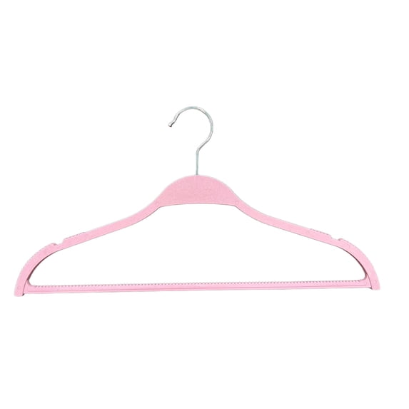 Simpli Furnished Non-Slip Hangers for Clothes, Recycled Plastic Hangers with 360° Rotating Hooks, 18" x 9", 120-Pack, Pink