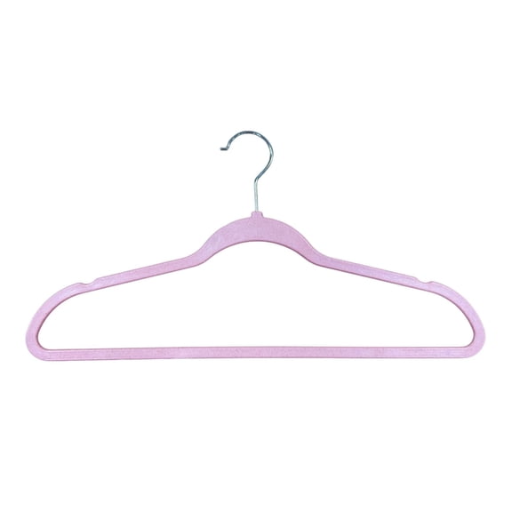 Simpli Furnished Non-Slip Plastic Hangers for Clothes, 360° Rotating Hooks, Durable, Space-Saving, 17.6" X 9.3", 120-Pack, Pink