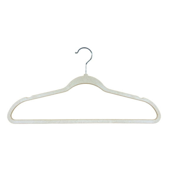 Simpli Furnished Non-Slip Plastic Hangers for Clothes, 360° Rotating Hooks, Durable, Space-Saving, 17.6" X 9.3", 120-Pack, Tan