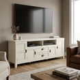 thumbnail image 1 of Simpli Home Burlington 72 inch Wide Solid Wood TV Stand in Antique White For TVs up to 80 inches, 1 of 13