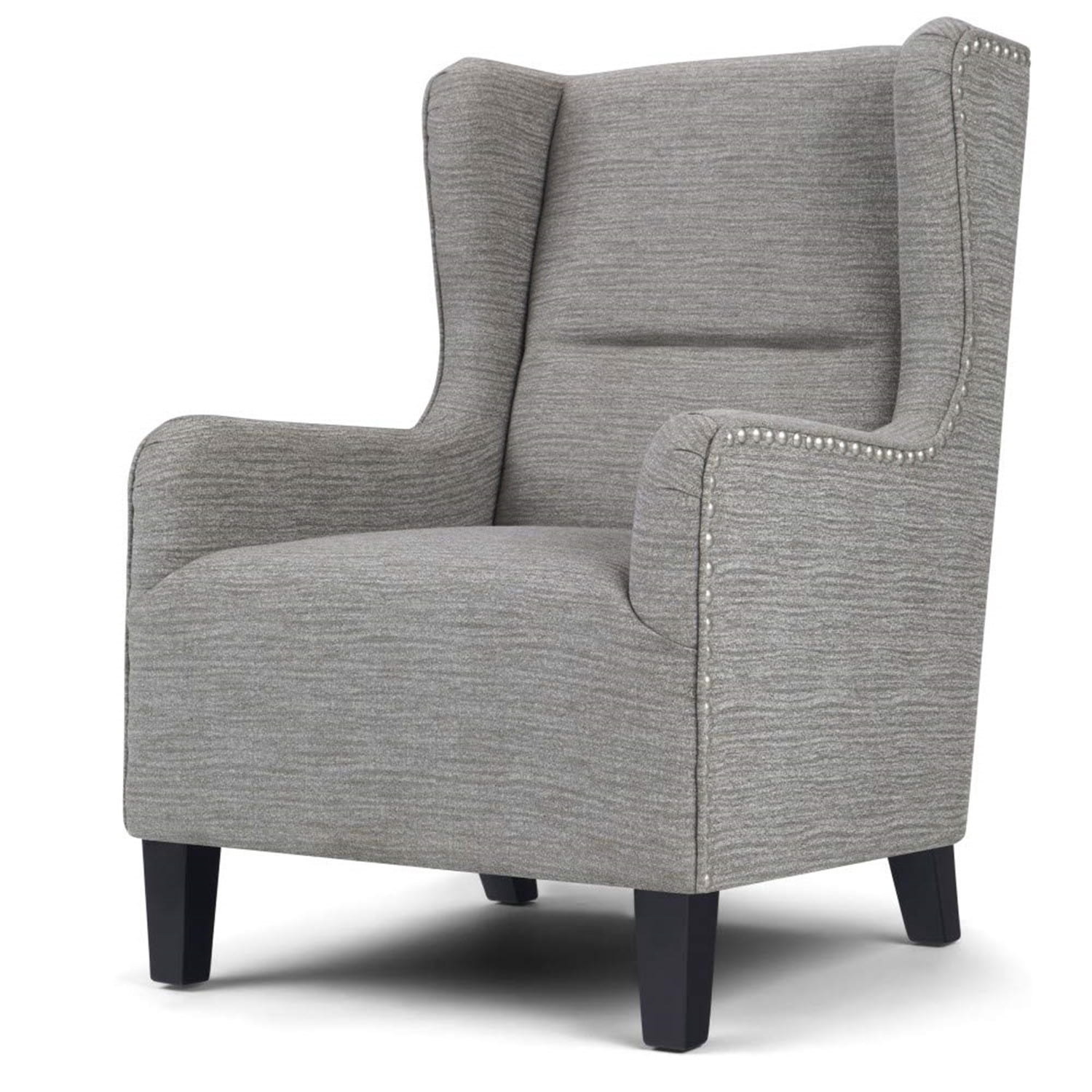 Simpli Home Taylor 28 inch wide Traditional Wingback Chair-Color:Grey ...