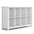 thumbnail image 1 of Acadian SOLID WOOD 57 inch Wide Transitional 8 Cube Storage Sofa Table in White, 1 of 10